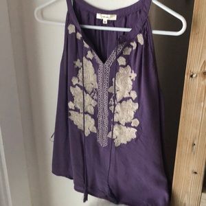 Andree By Unit Purple Embroidered Top